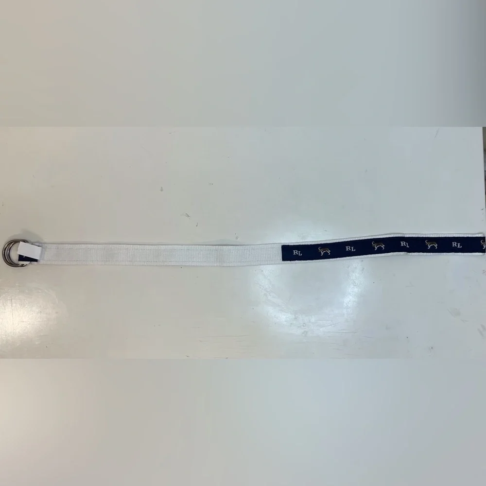 Ralph Lauren Boy’s Blue and White Dog Ribbon Belt Size‎ 3M